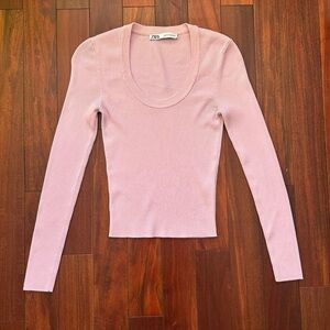 ZARA Ribbed Long Sleeve Top